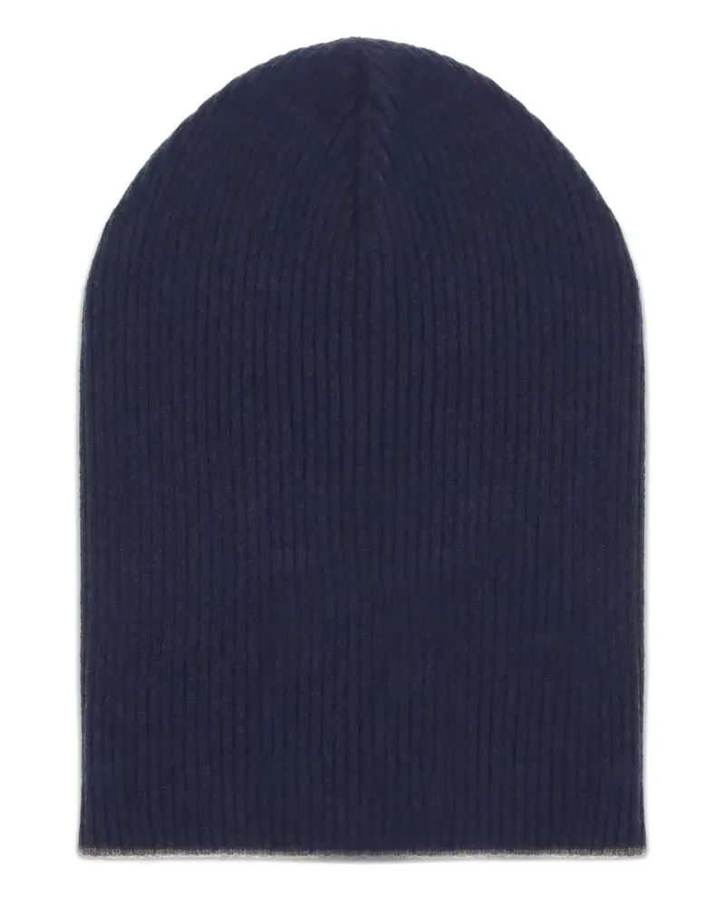 Brunello Cucinelli Gerippte Kaschmirbeanie - Blau Blau
