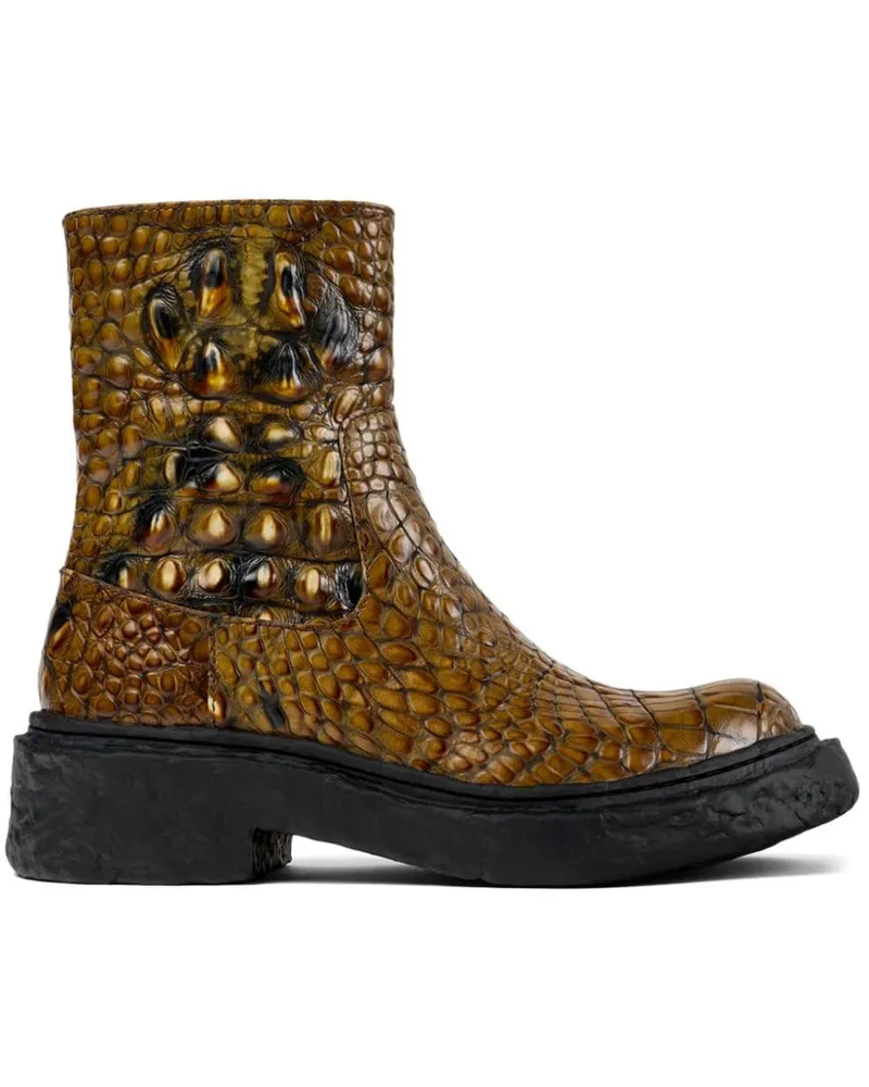 Camper Vámonos Stiefeletten mit Kroko-Optik - Braun Braun