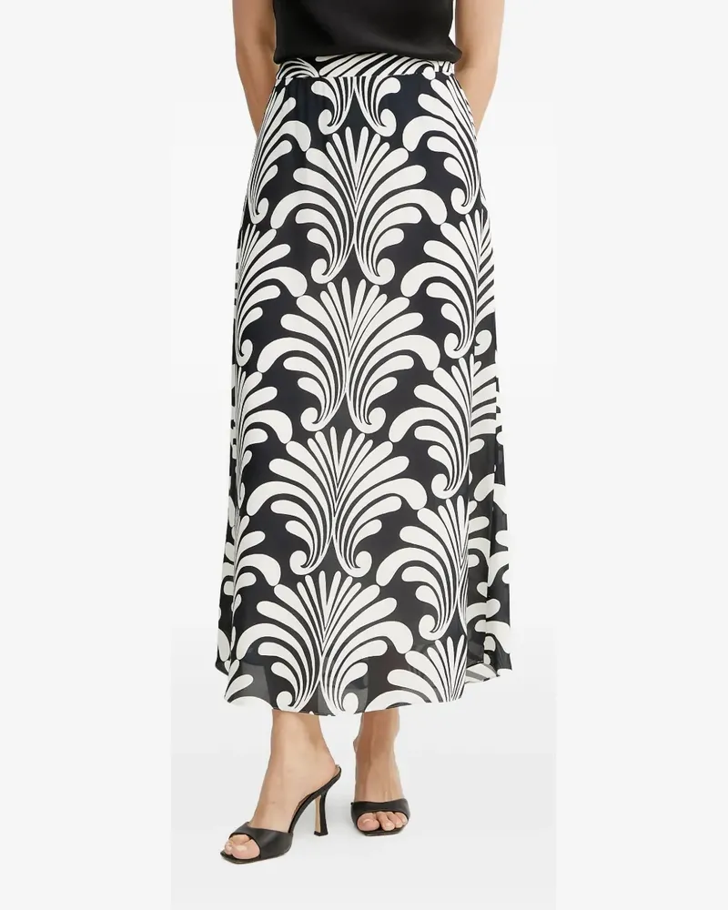 Luisa Spagnoli Midirock mit Blumen-Print - Schwarz Schwarz