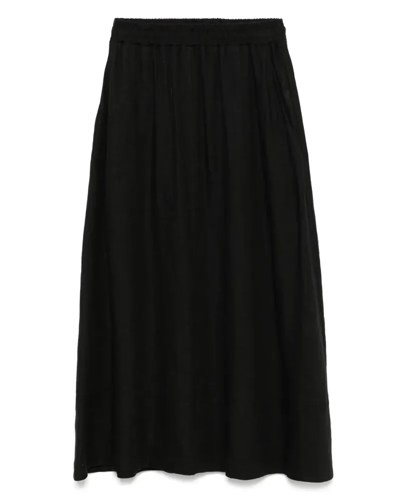 Kaos Midirock aus Leinen - Schwarz Schwarz