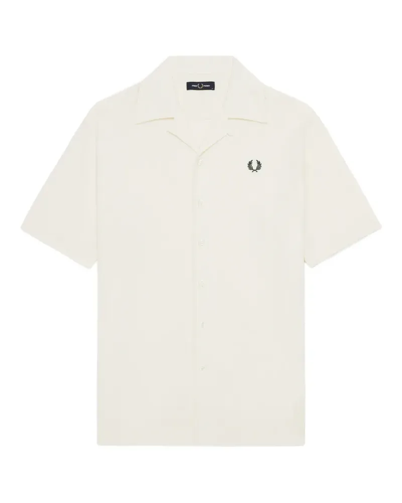 Fred Perry Kurzärmeliges Hemd mit Logo-Stickerei - Nude Nude