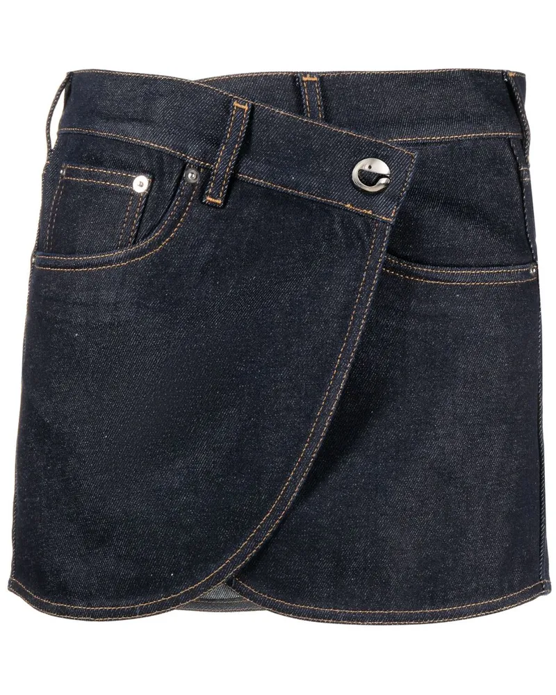 COPERNI Jeans-Minirock in Wickeloptik - Blau Blau