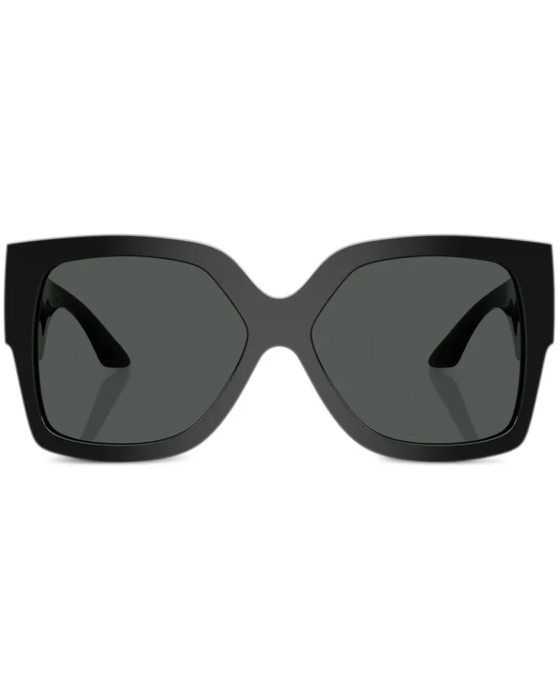 Versace Greca Sonnenbrille mit Oversized-Gestell - Schwarz Schwarz
