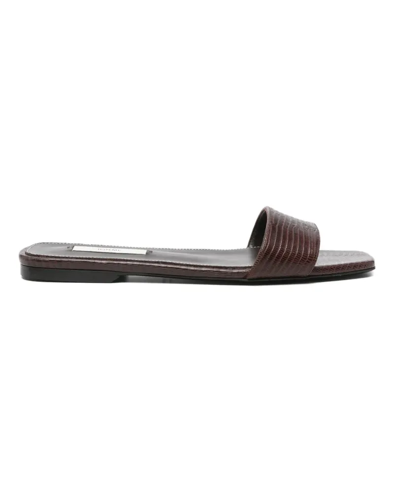 Totême lizard-embossed sandals - Braun Braun
