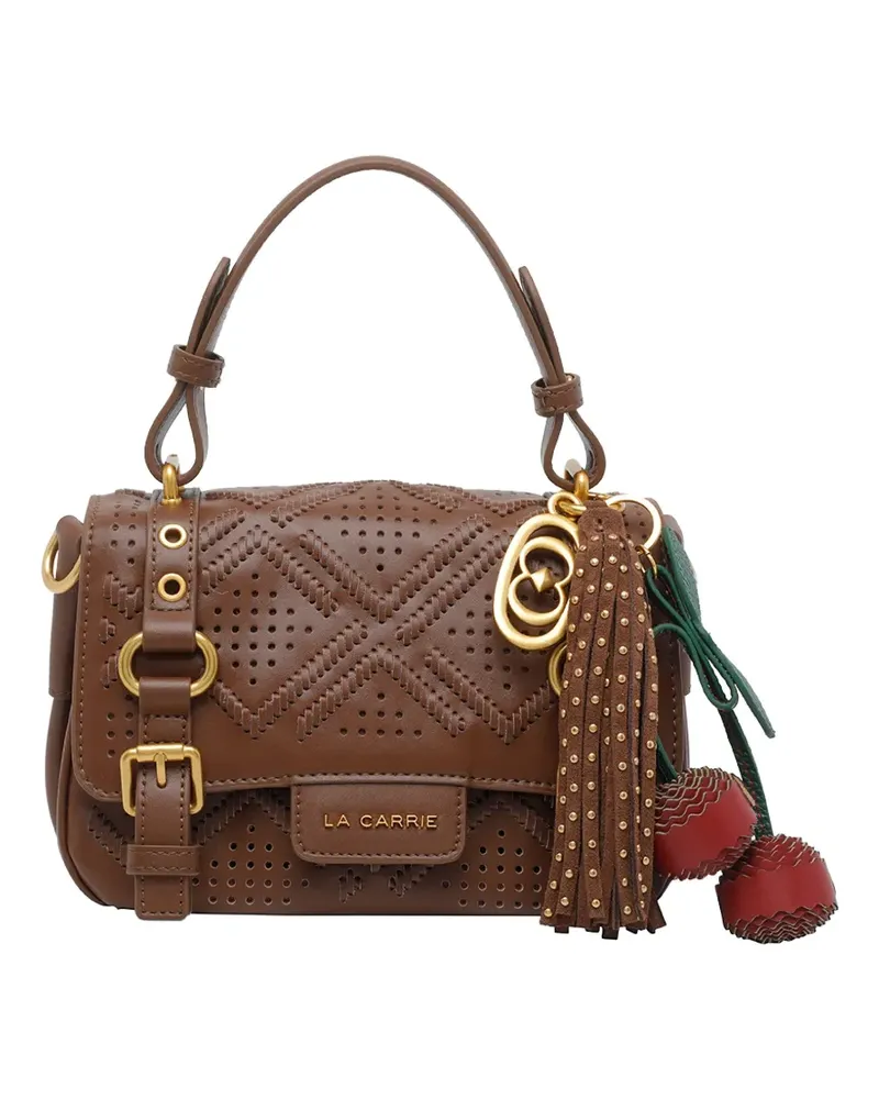 LA CARRIE small Atena Labyrinth leather tote bag - Braun Braun