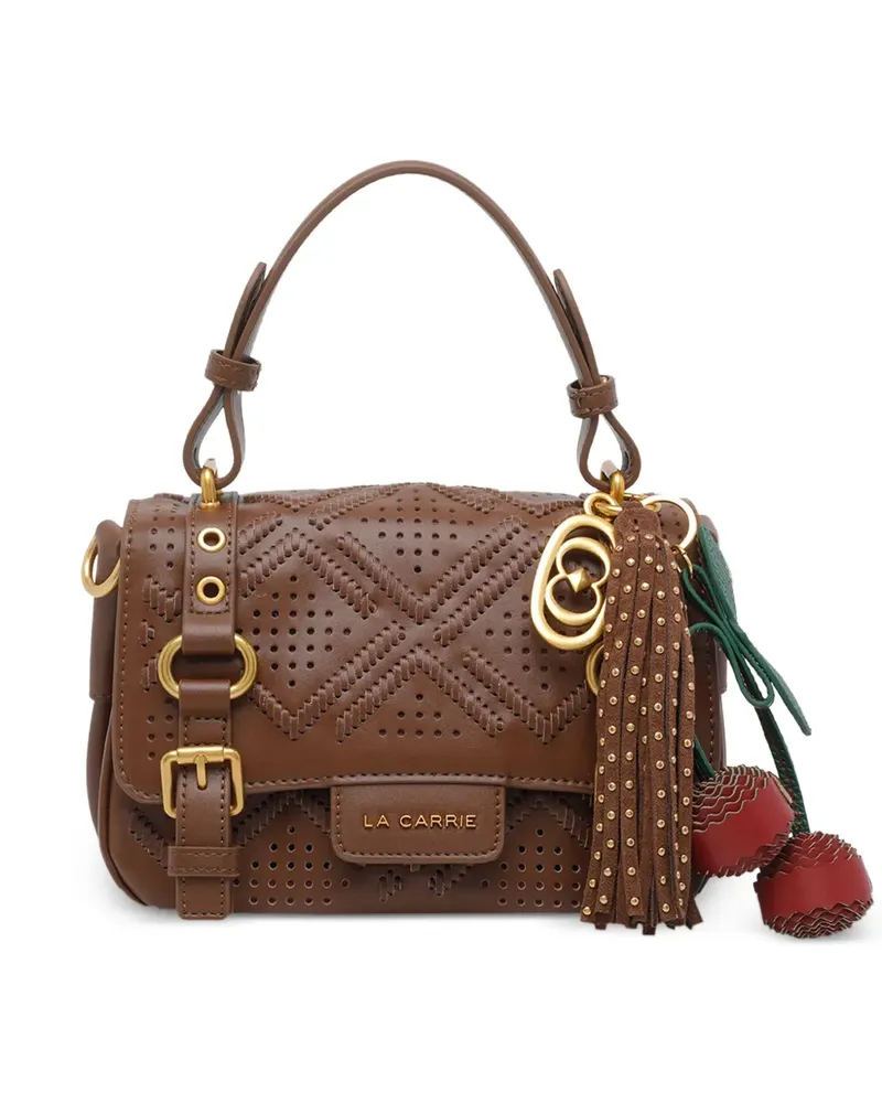 LA CARRIE small Atena Labyrinth leather tote bag - Braun Braun