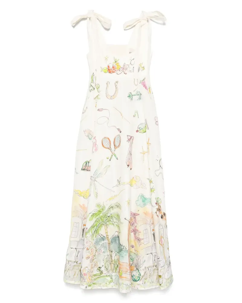 ALEMAIS Midikleid mit grafischem Print - Nude Nude