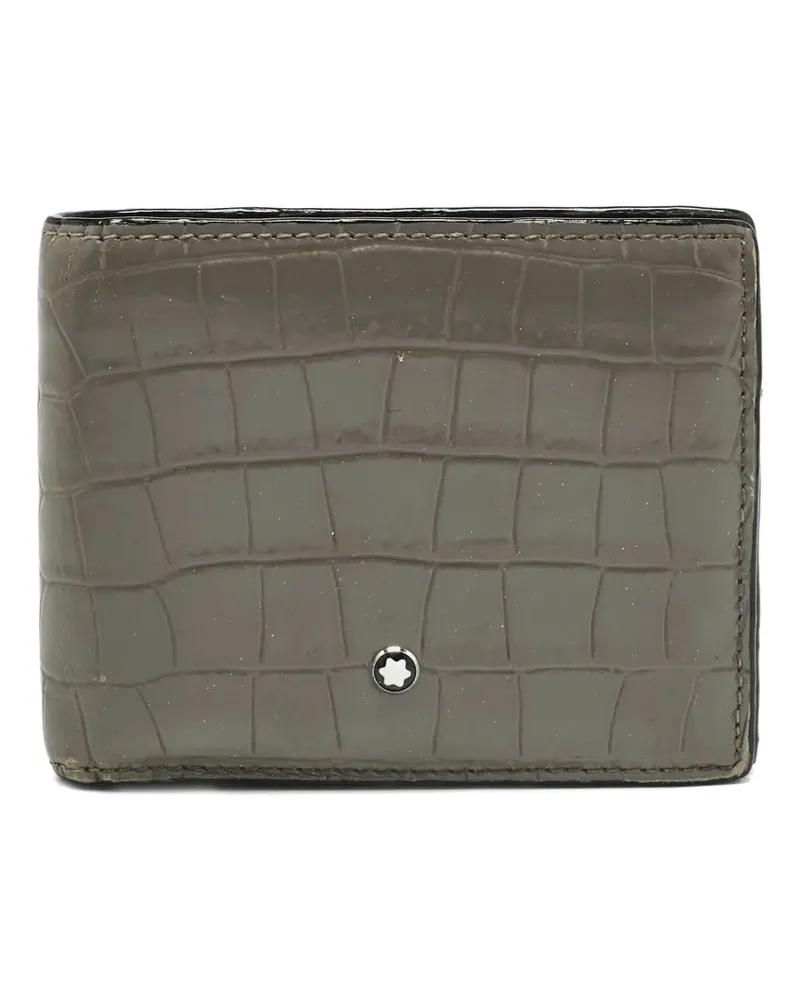 Montblanc Portemonnaie mit Kroko-Prägung - Grau Grau