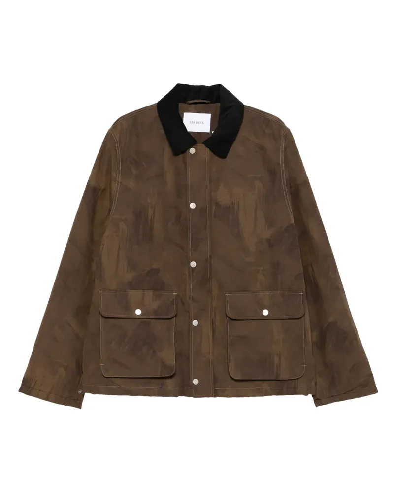 LES DEUX Jacke mit Pinselstrich-Tasche - Braun Braun