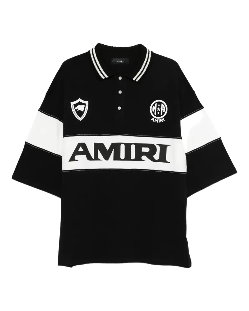 Amiri stripe-detail logo polo shirt - Schwarz Schwarz