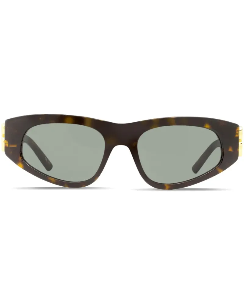Balenciaga Brille mit Logo-Schild - Braun Braun