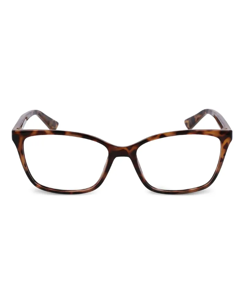 Calvin Klein Eckige Brille in Schildpattoptik - Braun Braun