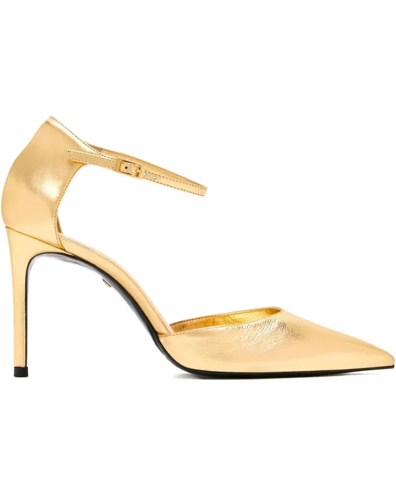 Schutz Pumps mit Knöchelriemen im Metallic-Look 90mm - Gold Gold