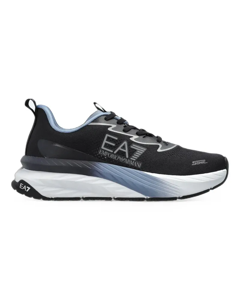 EA7 Sneakers mit Logo-Print - Schwarz Schwarz