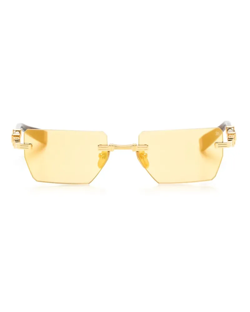 Balmain Pierre Sonnenbrille mit geometrischem Gestell - Gold Gold