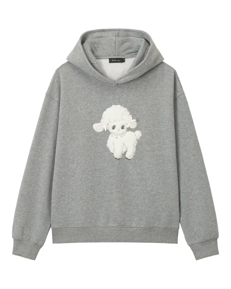 Tout a Coup Hoodie mit Pudel-Stickerei - Grau Grau