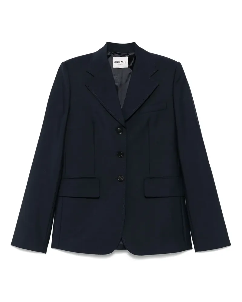 Miu Miu Sakko mit Logo-Applikation - Blau Blau