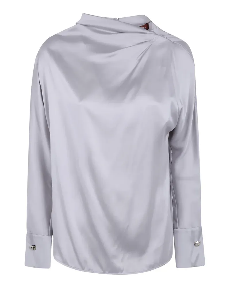 Max Mara draped silk shirt - Grau Grau