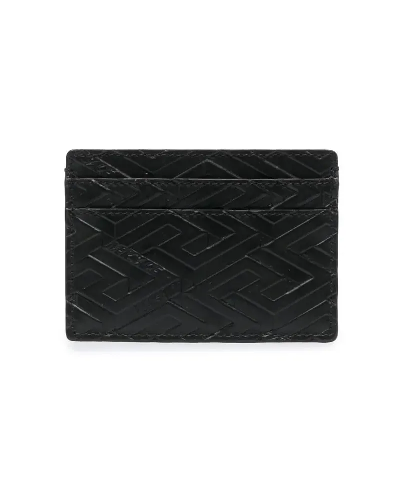 Versace Kartenetui mit Monogramm-Prägung - Schwarz Schwarz