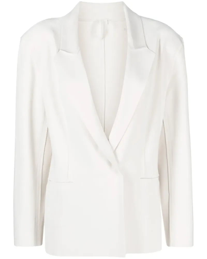 Norma Kamali Doppelreihiger Blazer - Weiß Weiß