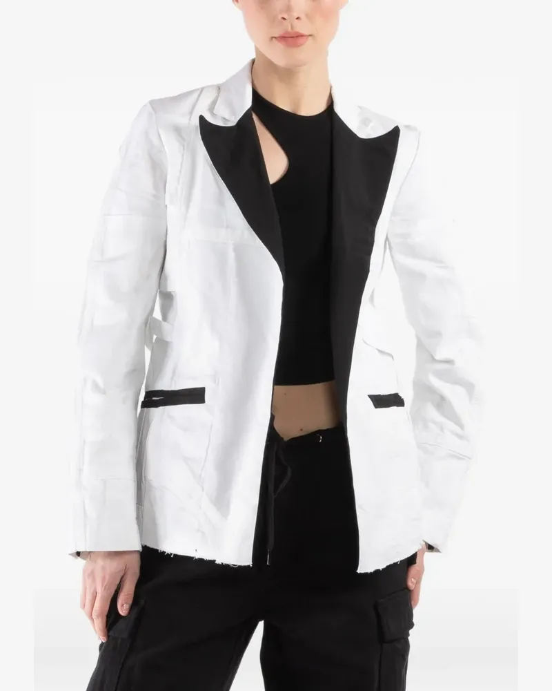Greg Lauren painter ollie contrast-trim jacket - Weiß Weiß