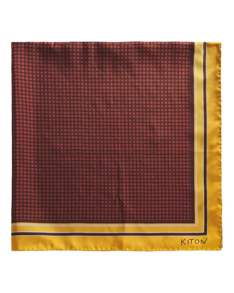 Kiton Seidenschal mit Polka Dots - Rot Rot