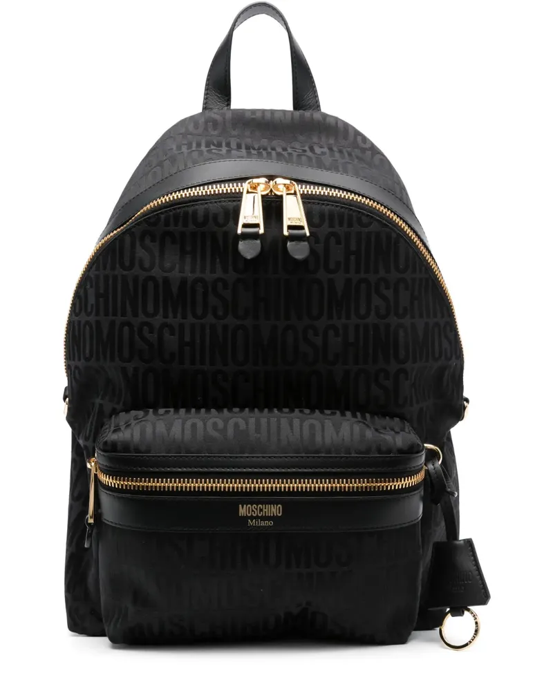 Moschino Rucksack mit Monogramm-Print - Schwarz Schwarz