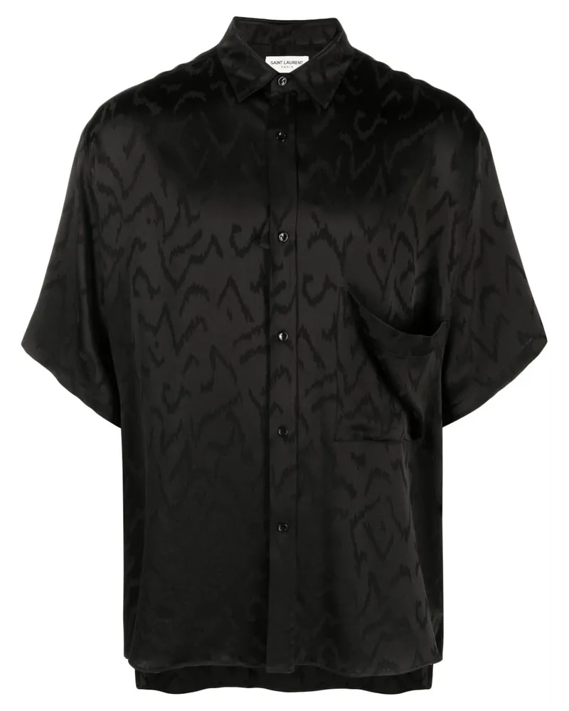 Saint Laurent Hemd mit Jacquardmuster - Schwarz Schwarz