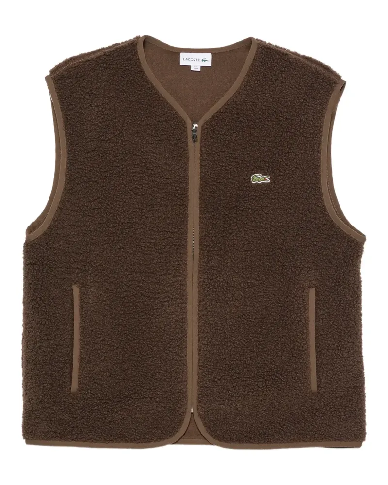 Lacoste fleece-texture gilet - Braun Braun