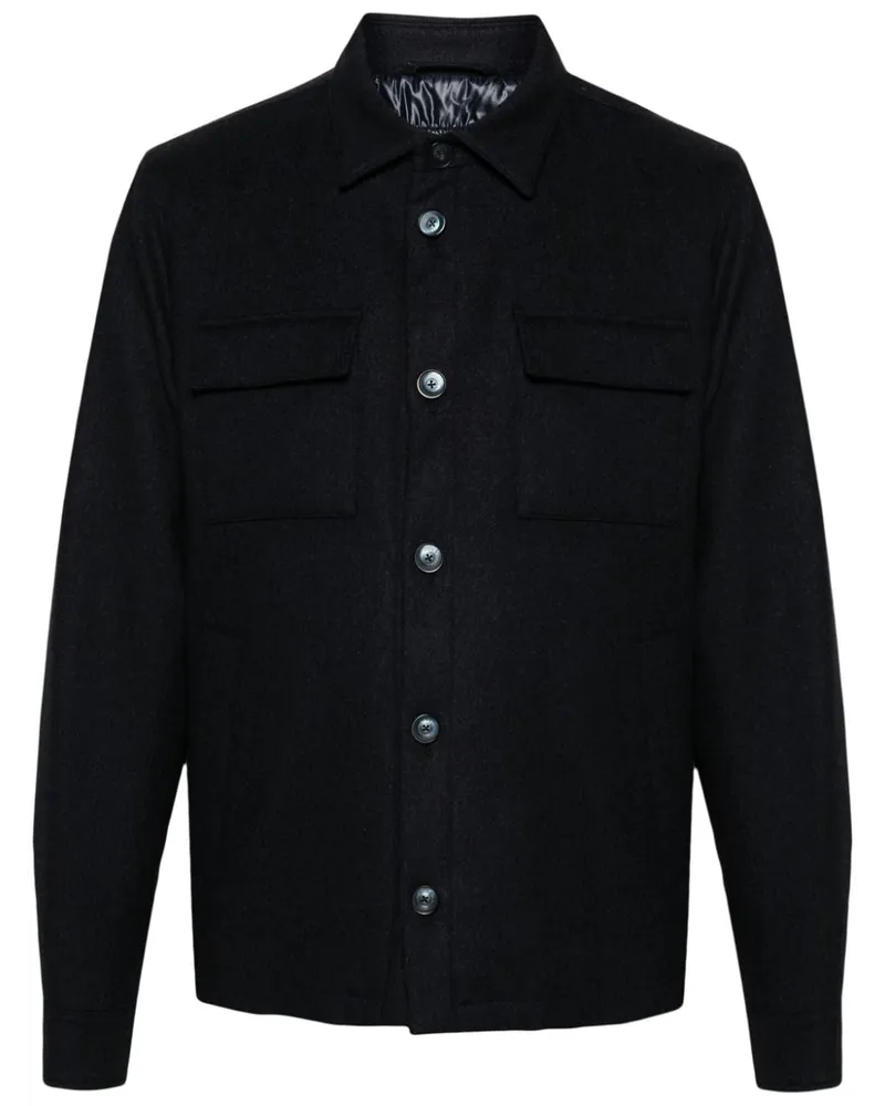 Herno Hemdjacke mit Knöpfen - Blau Blau