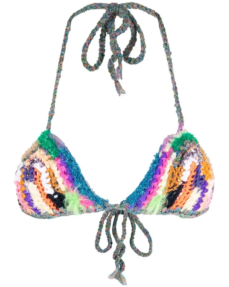 forte_forte Gestricktes Bikinioberteil - Blau Blau