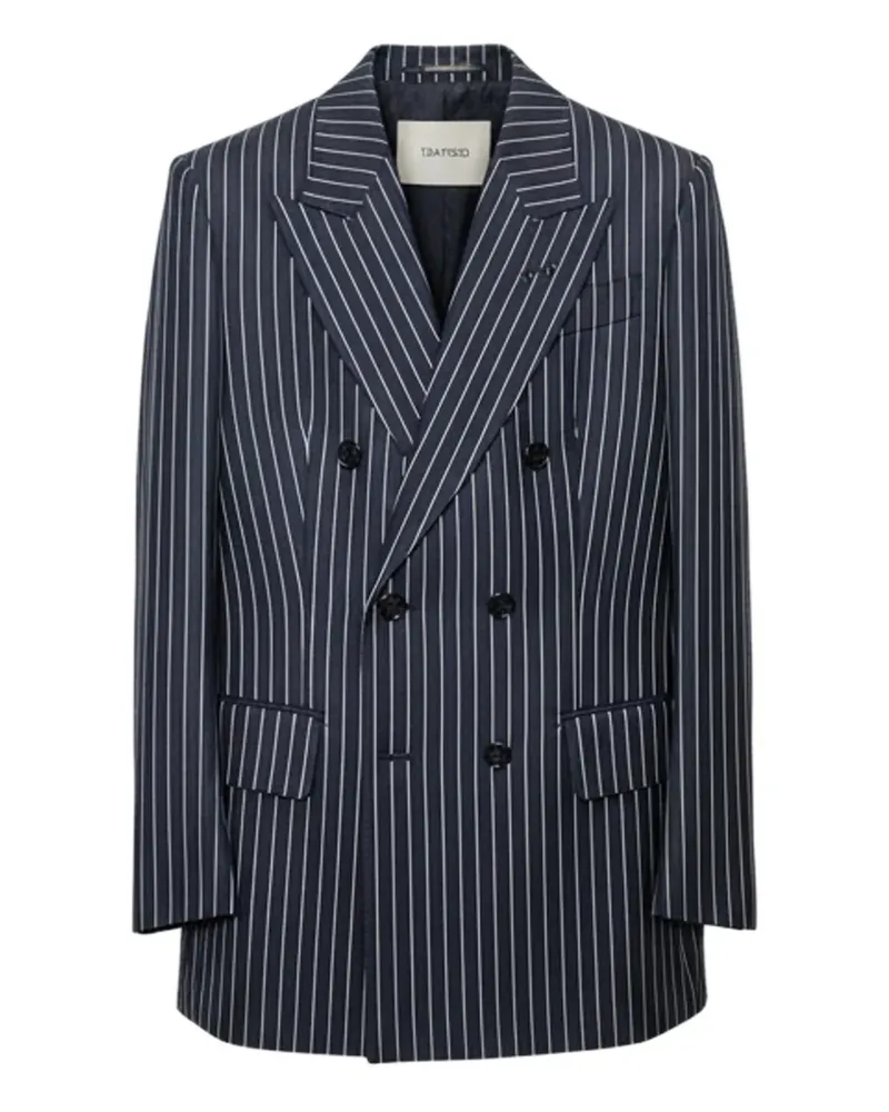 Tom Ford Doppelreihiges Sakko mit Nadelstreifen - Blau Blau