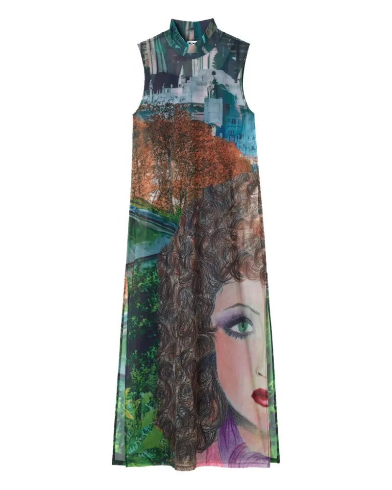 SUNNEI Midikleid mit Veronique-Print - Blau Blau