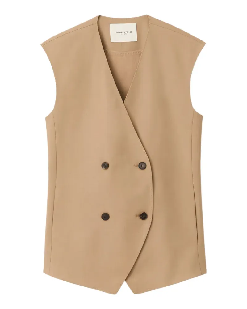 Lafayette148 Tropical double-breasted vest - Braun Braun