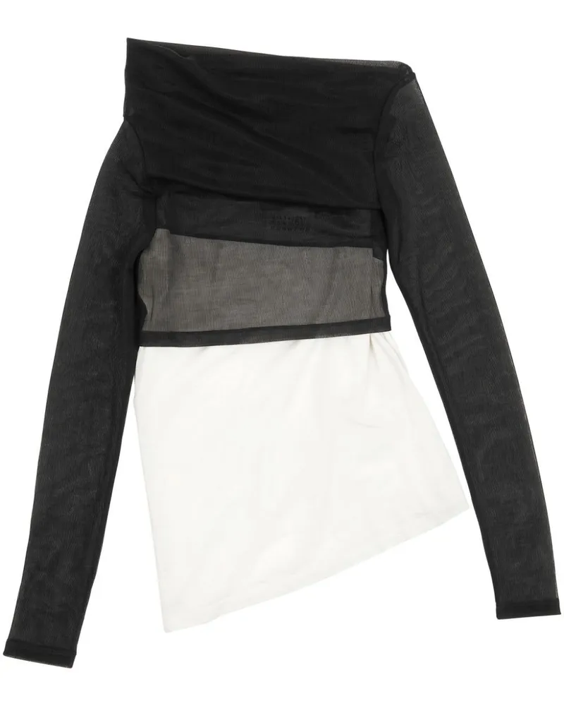 Maison Margiela Semi-transparentes T-Shirt - Schwarz Schwarz