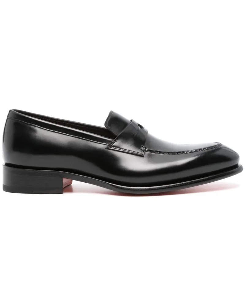 Santoni Penny-Loafer aus Leder - Schwarz Schwarz