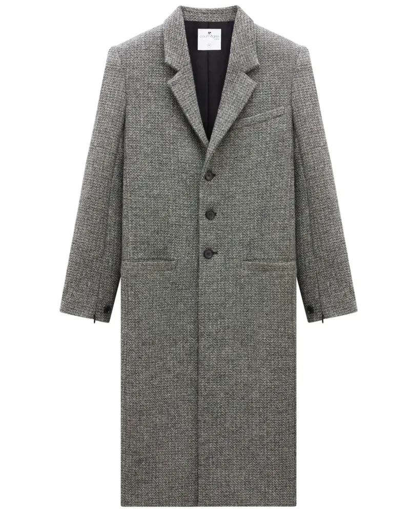 Courrèges Einreihiger Mantel - Schwarz Schwarz