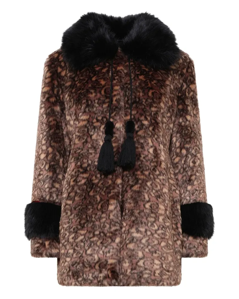 UNREAL FUR Planet Earth Mantel mit Quasten - Braun Braun
