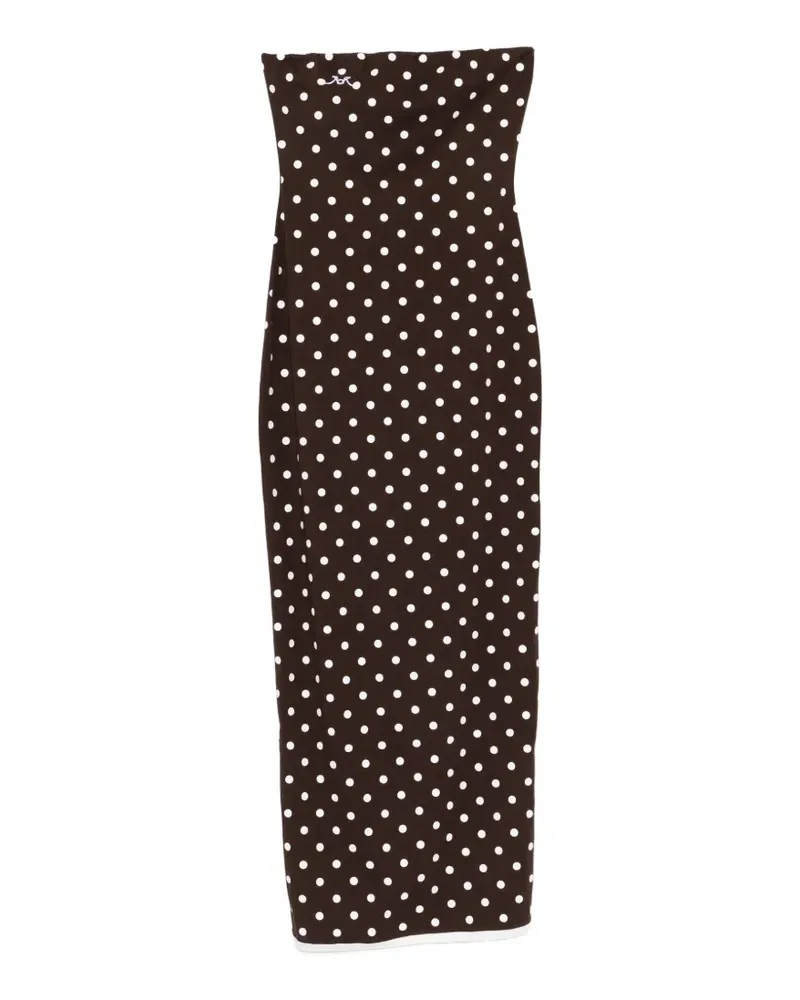 Rowen Rose polka dot strapless midi dress - Braun Braun