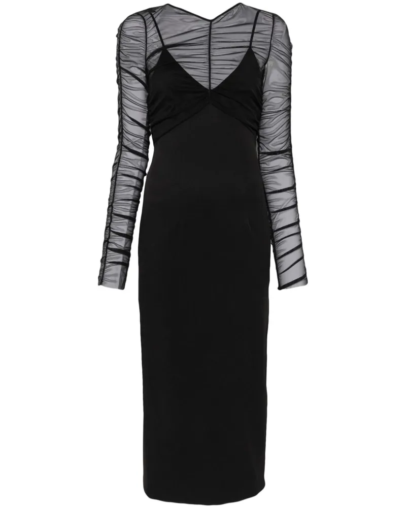 Patrizia Pepe Midikleid im Layering-Look - Schwarz Schwarz