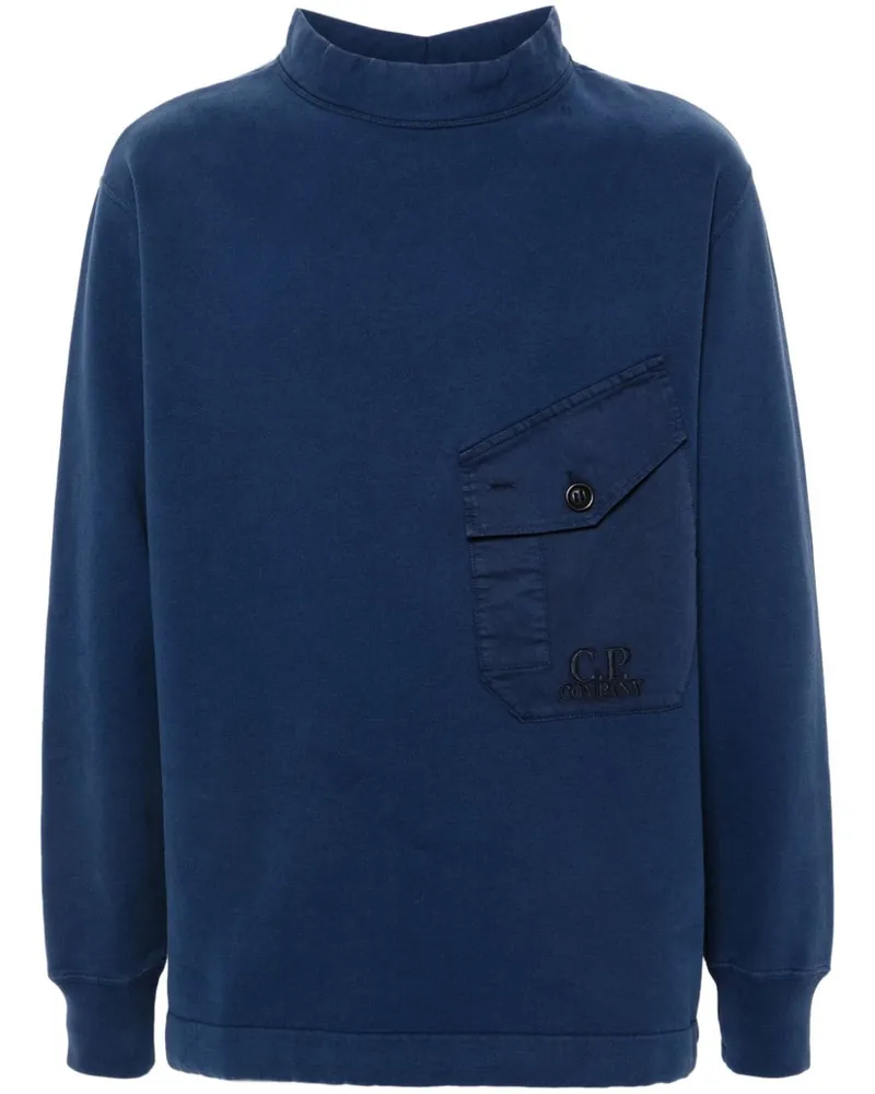 C.P. Company Sweatshirt mit Logo-Stickerei Blau