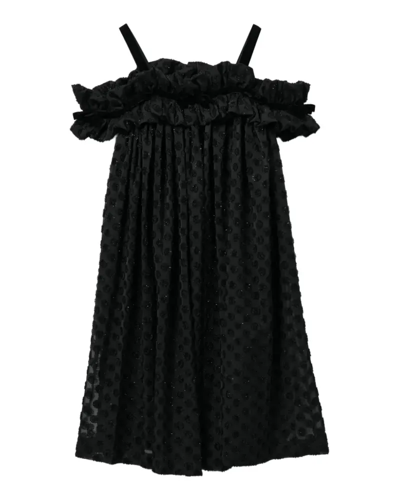 Noir Kei Ninomiya Gepunktetes Midikleid - Schwarz Schwarz