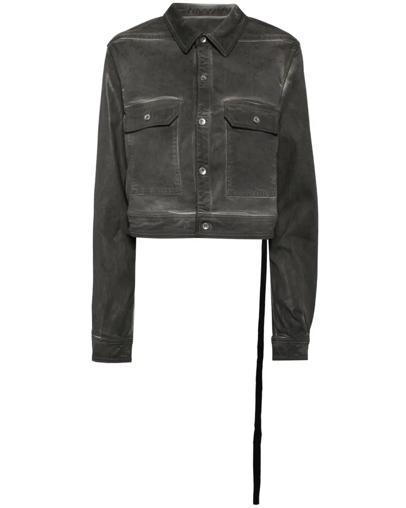 DRKSHDW by Rick Owens cape-sleeve denim jacket - Grau Grau