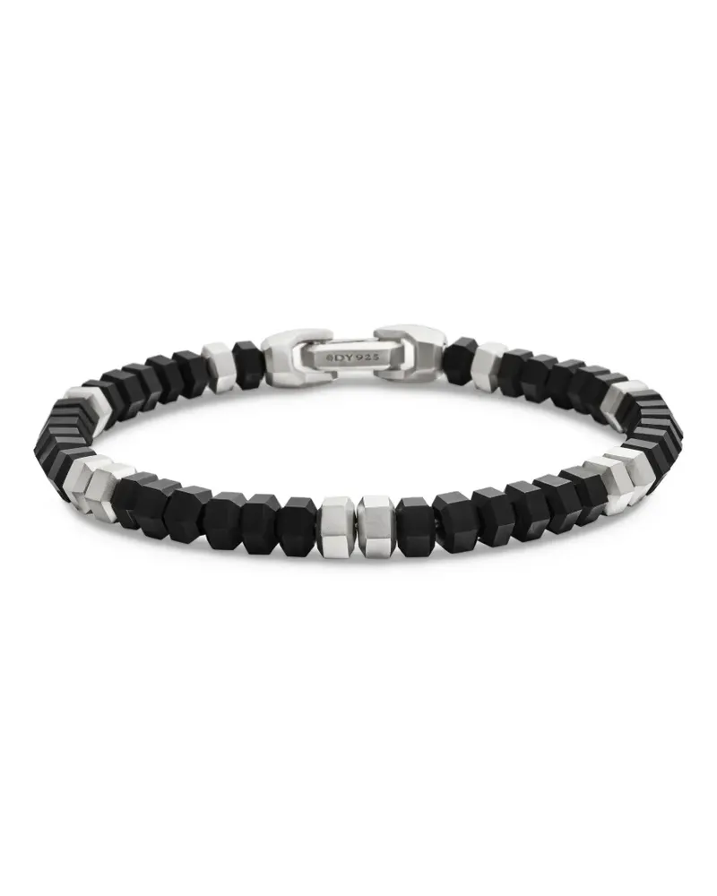 David Yurman Hex Bead Armband aus Sterlingsilber 6mm - Schwarz Schwarz