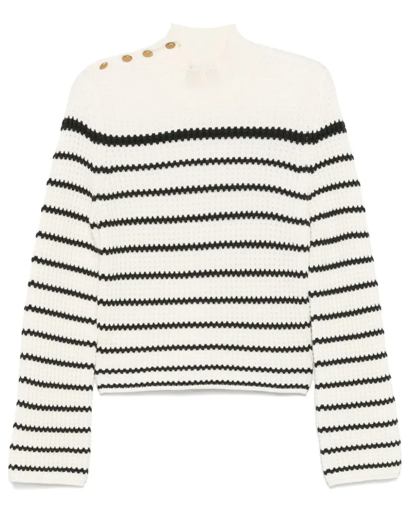 forte_forte Gestreifter Pullover - Weiß Weiß