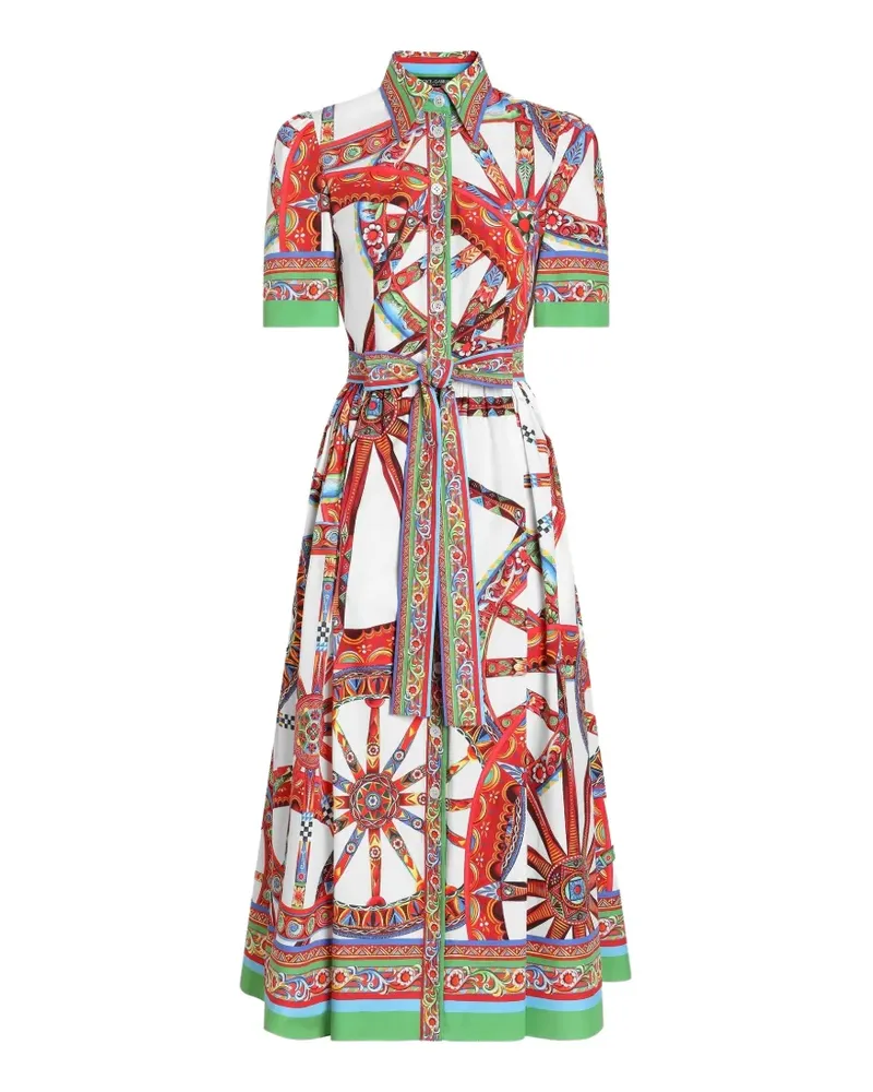 Dolce & Gabbana Hemdkleid mit Carretto-Print - Weiß Weiß