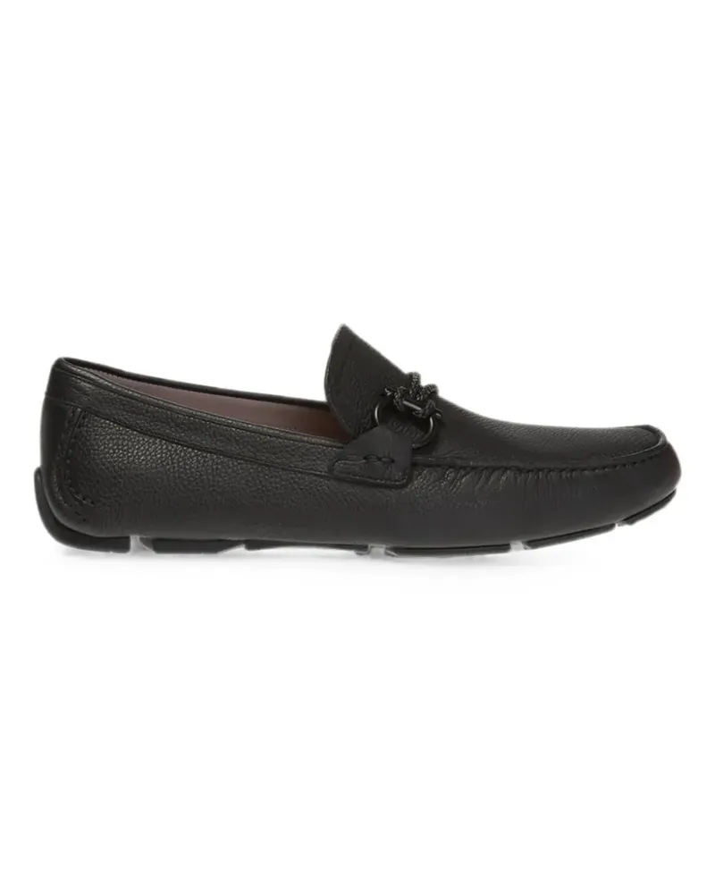 Ferragamo Gancini Loafer aus gekörntem Leder - Schwarz Schwarz