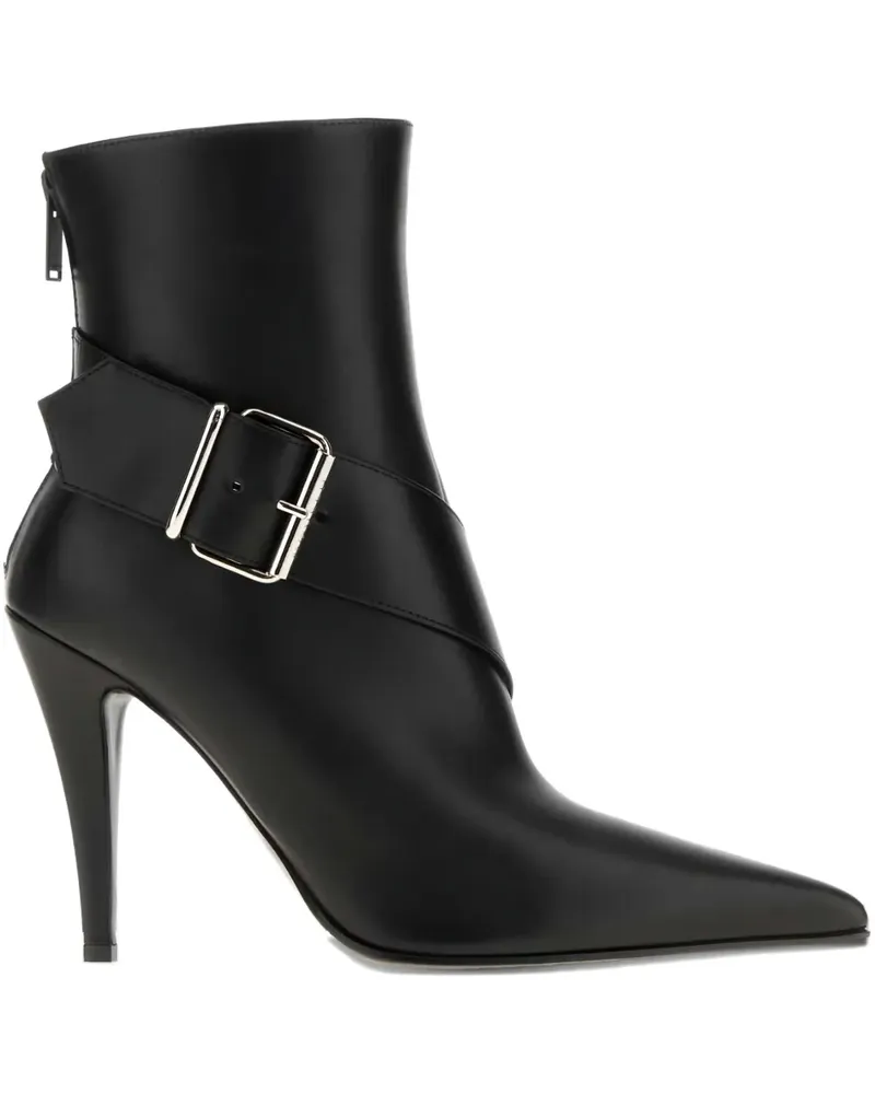 Alexander McQueen 100mm leather ankle boots - Schwarz Schwarz