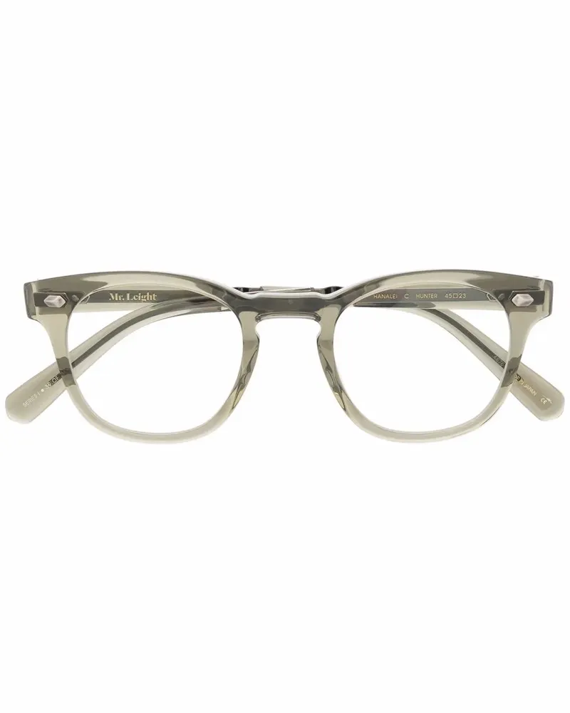 Garrett Leight Eckige Brille mit Logo - Grün Grün
