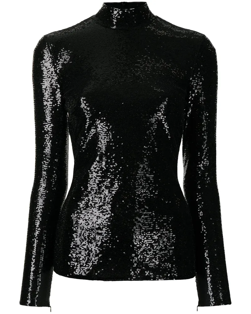 Ralph Lauren Langarmshirt mit Pailletten - Schwarz Schwarz